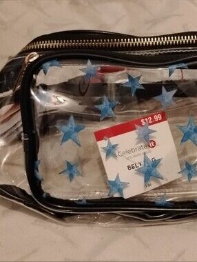 Celebrate It Clear Stars Stripes  Patriotic Belt Bag NWT Concerts Sports Travel